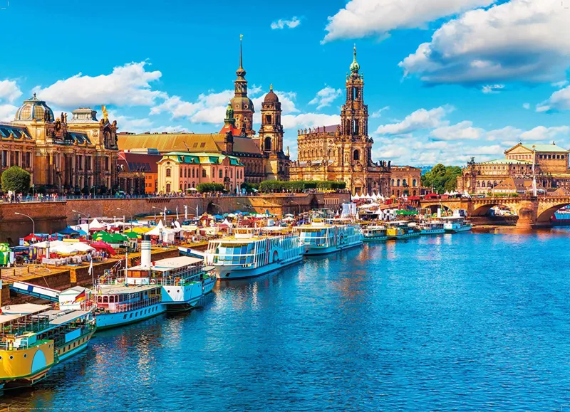 Old Town at Elbe River Dresden