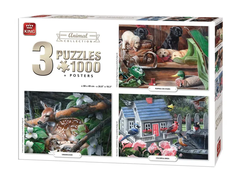 3 Puzzles - Animals Collection