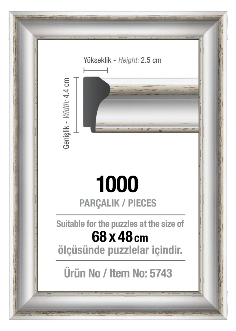 Cadre pour Puzzle 1000 Pièces - Blanc - 4,3 cm