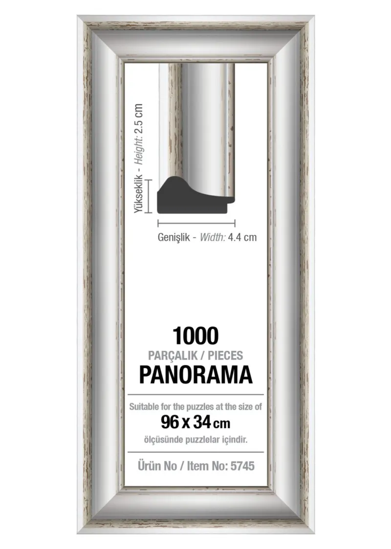 Cadre pour Puzzle 1000 Pièces Panoramique - Blanc - 4,3 cm