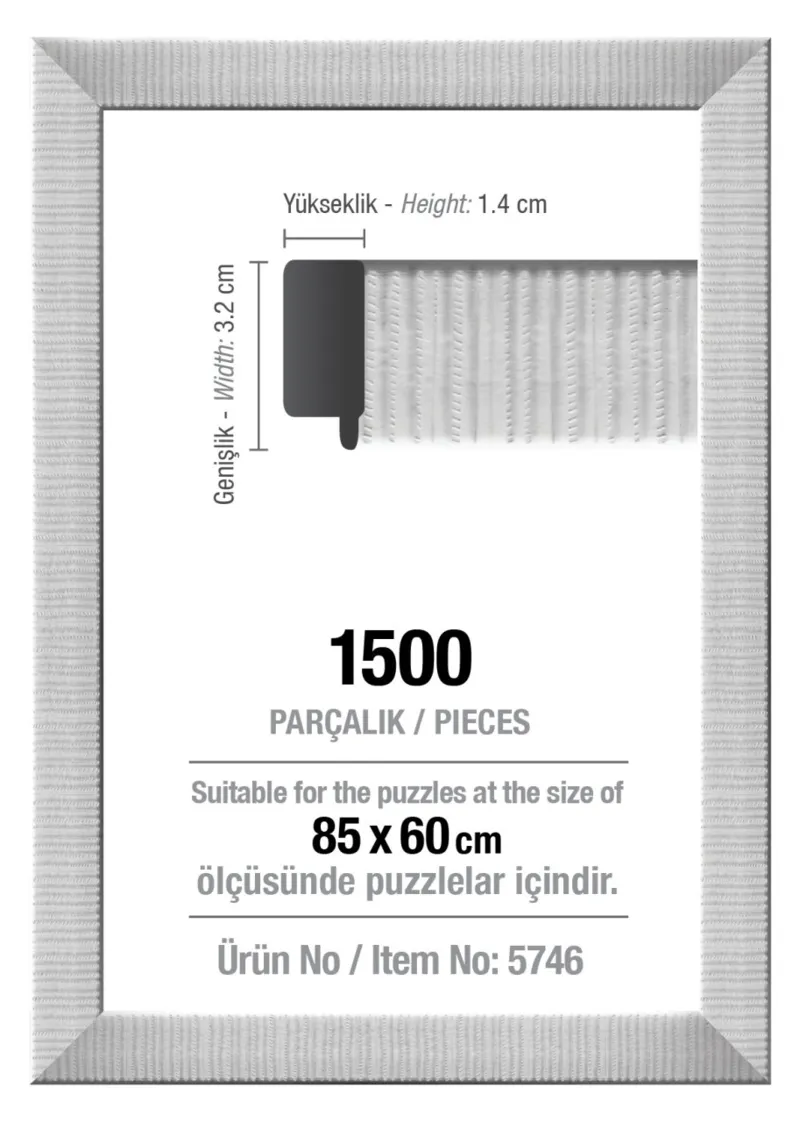 Cadre pour Puzzle 1500 Pièces - Blanc - 3 cm