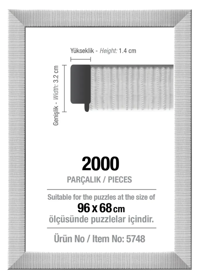 Cadre pour Puzzle 2000 Pièces - Blanc - 3 cm