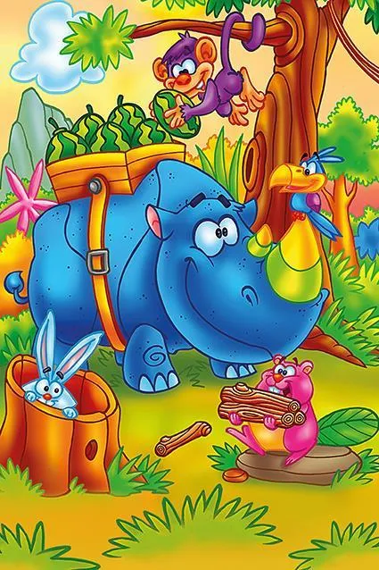 Puzzle en Bois - Rhinocéros Travailleur