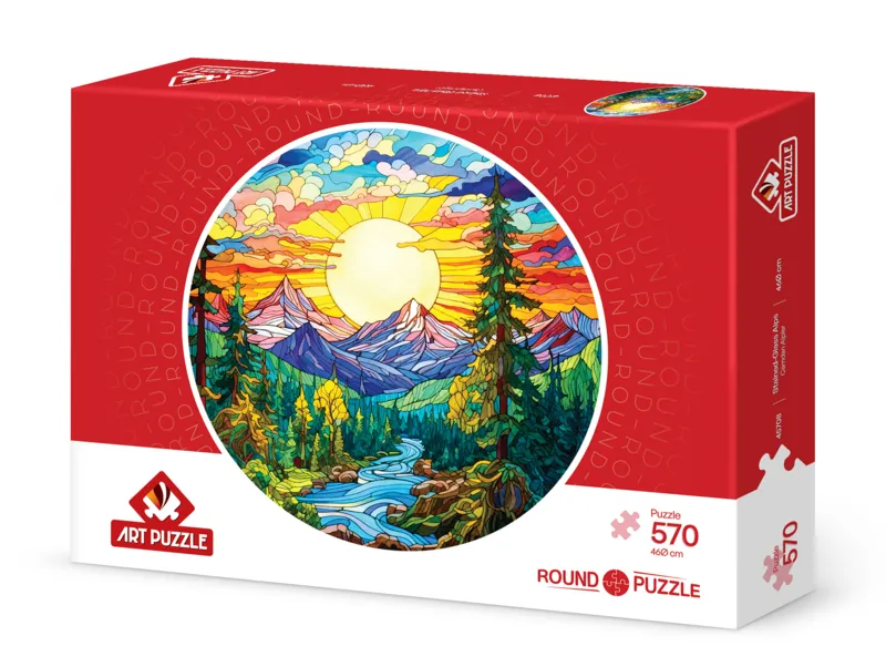 Puzzle Rond - Alpes En Vitrail