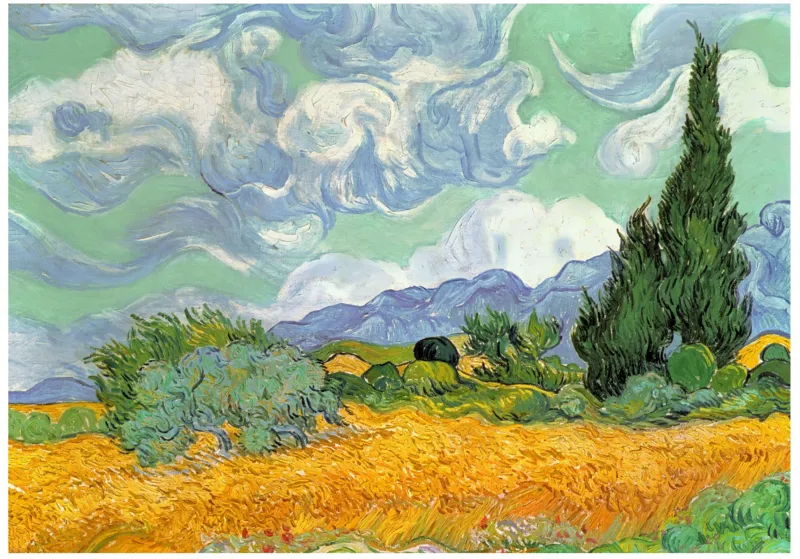 Puzzle en Bois - Van Gogh - Wheat Field with Cypresses