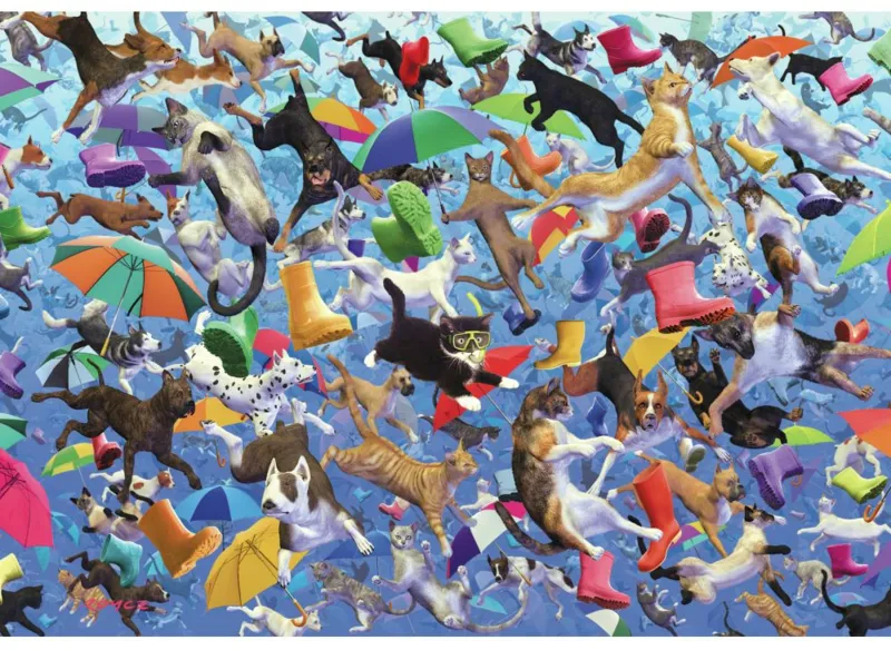 Puzzle en Bois - Royce B McClure : Raining Cats and Dogs