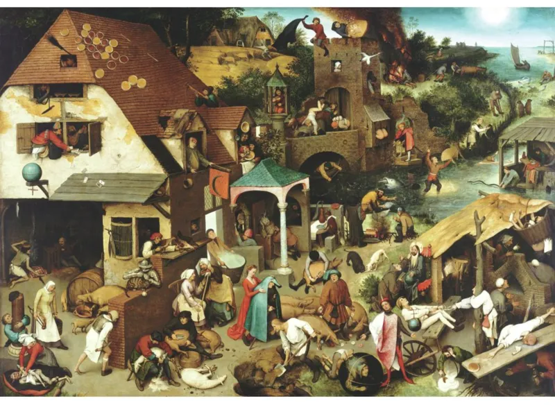 Puzzle en Bois - Pieter Brueghel: Les Proverbes Flamands