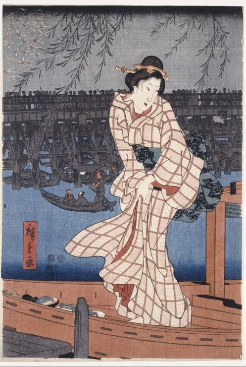 Utagawa Hiroshige : Evening on the Sumida River, 1847-1848