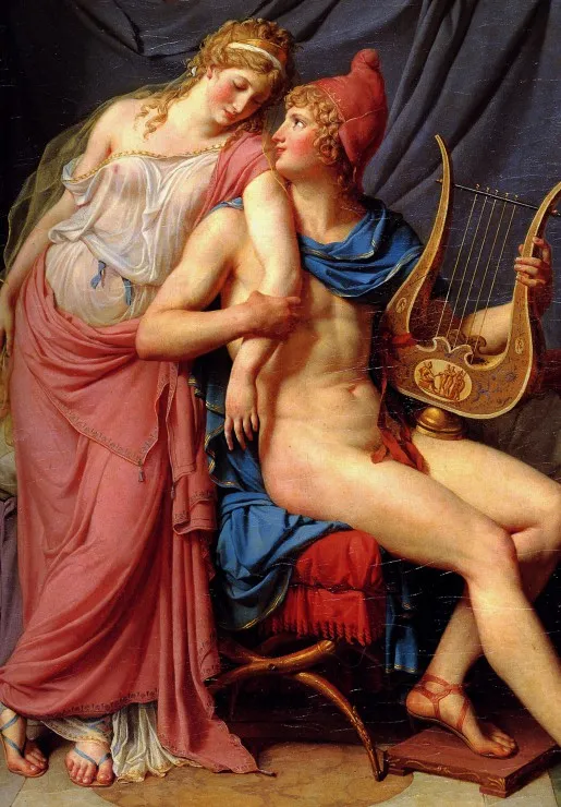 Jacques-Louis David: L'amour d'Hélène et Paris (détail), 1788