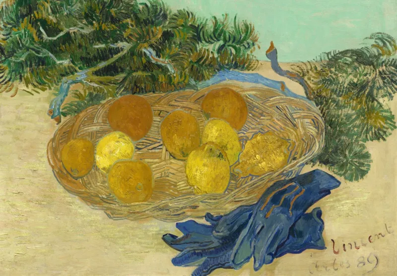 Vincent Van Gogh - Still Life of Oranges and Lemons with Blue Gloves, 1889