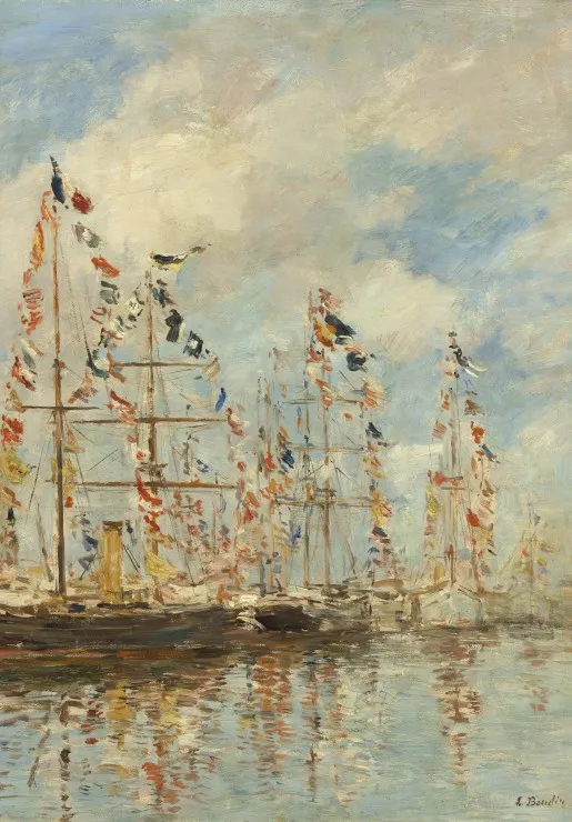 Eugène Boudin - Bassin de Yacht à Trouville, Deauville, 1895/1896
