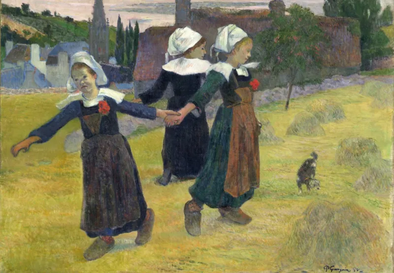 Gauguin Paul : Danse Bretonne des Filles à Pont Aven, 1888