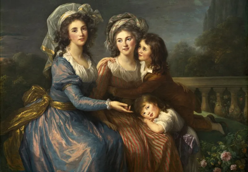 Louise-Élisabeth Vigee le Brun : La Marquise de Pezay et la Marquise de Rougé avec ses fils Alexis e