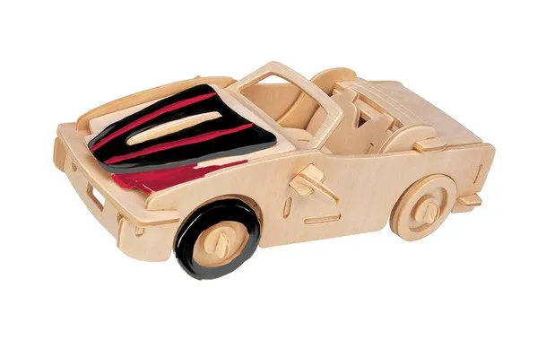 Puzzle 3D en Bois + Peinture - Voiture de Sport
