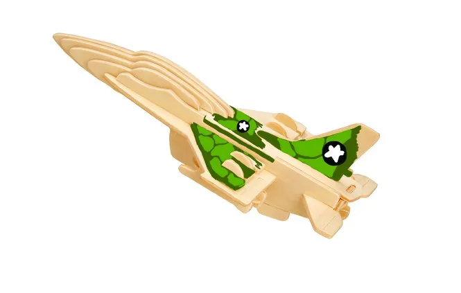 Puzzle 3D en Bois + Peinture - Avion