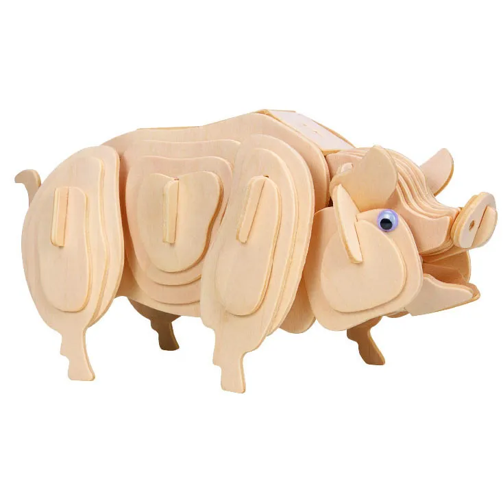 Puzzle 3D en Bois - Paul le Cochon