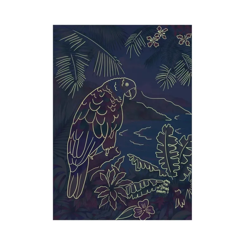 Perroquet dans la Jungle - Puzzle Neon