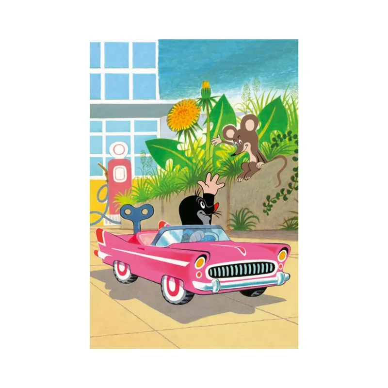 Mini Puzzle - La Petite Taupe : Voiture Rose