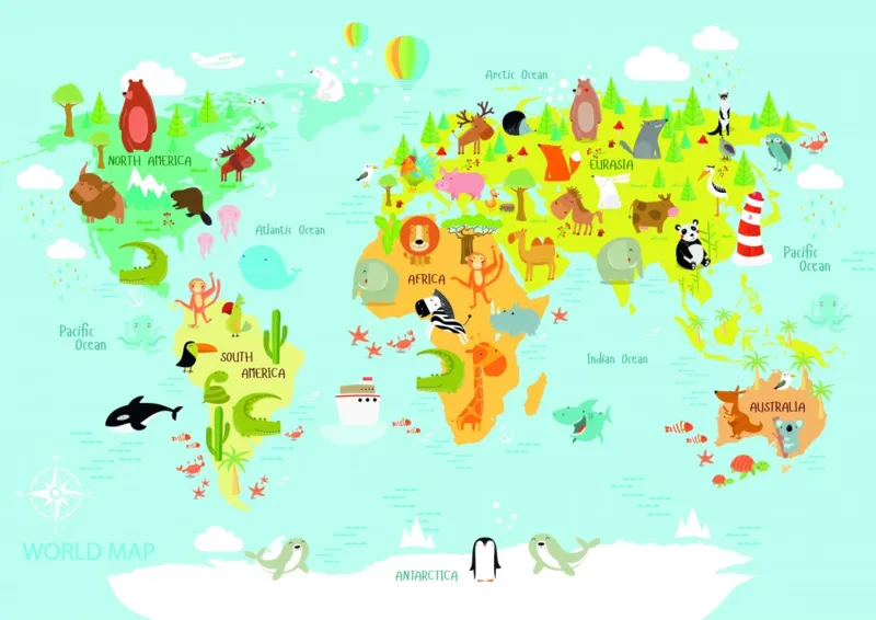 World Map for Kids