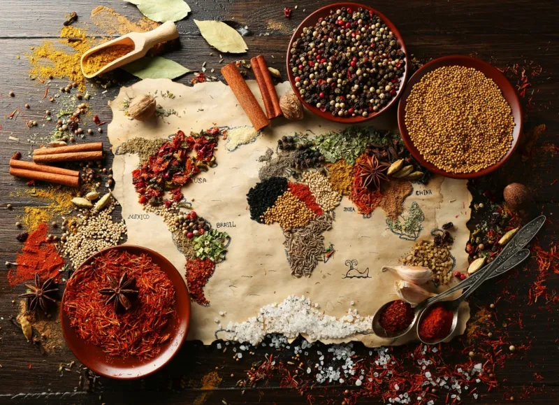World Map in Spices