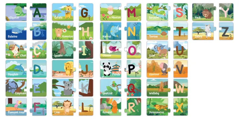 Puzzles duo - J'apprends l'alphabet