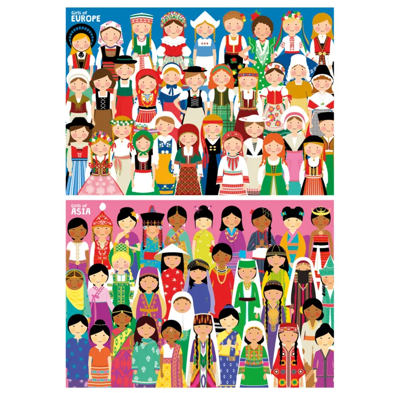 2 Puzzles - Filles d'Europe et Filles d'Asie