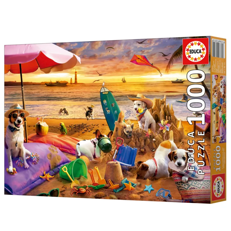 Chiens Jouant à la Plage