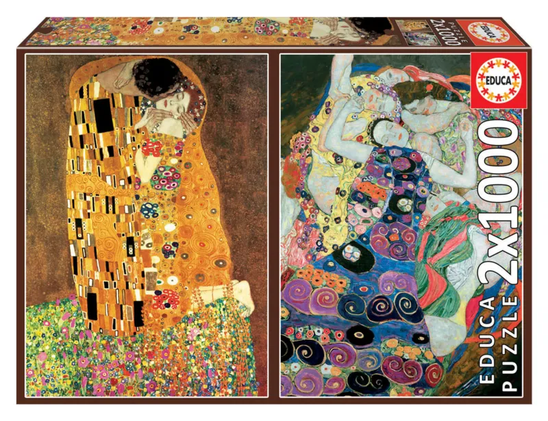 2 Puzzles - Le Baiser & La Vierge. Gustav Klimt