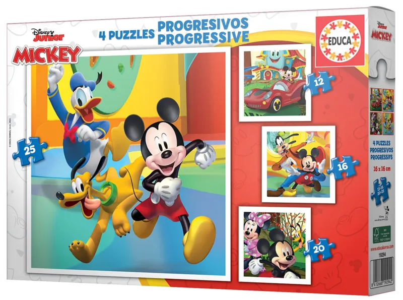 4 Puzzles Progressifs - Mickey & Friends
