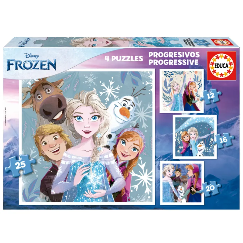 4 Puzzles Progressifs - La Reine des Neiges