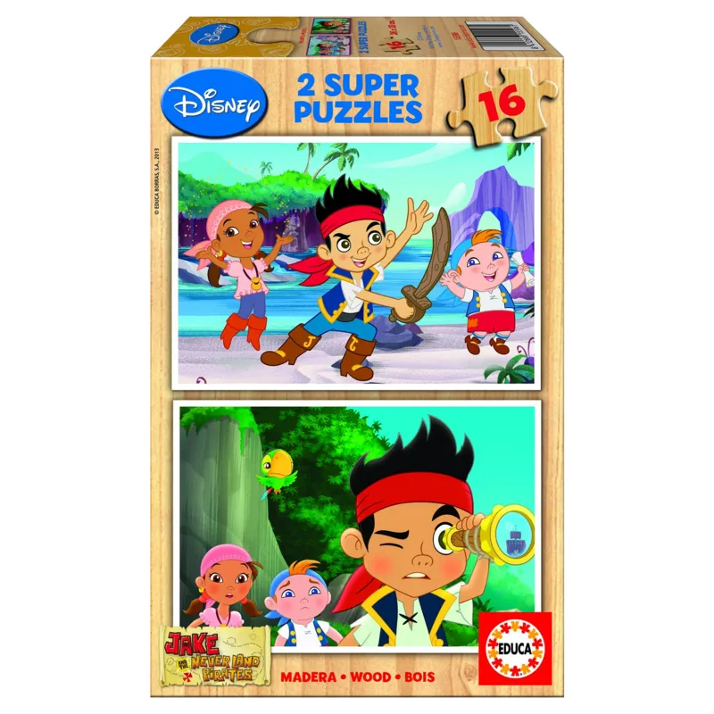 2 Puzzles en Bois - Jake et les pirates du Pays Imaginaire