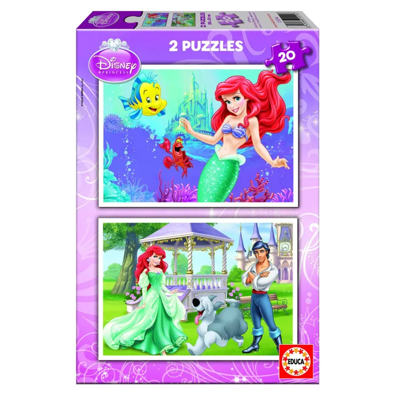 2 Puzzles - Princesses Disney : Ariel la petite sirène