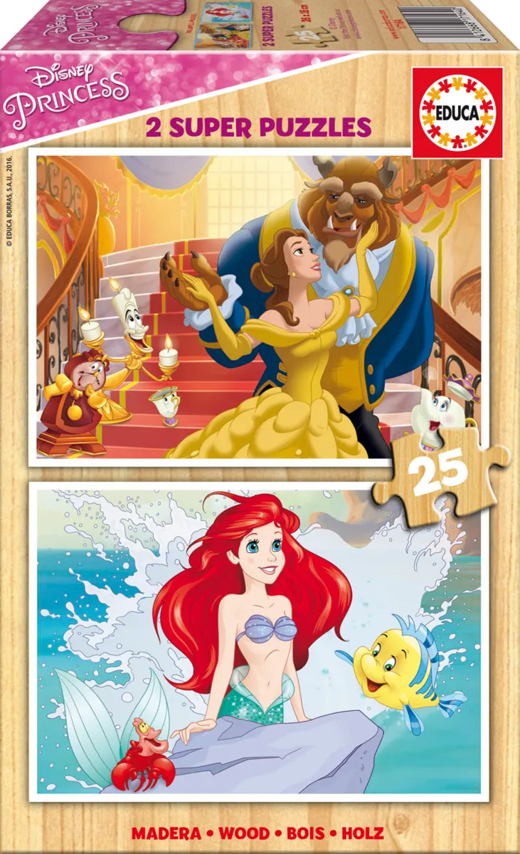 2 Puzzles en Bois - Princesses Disney