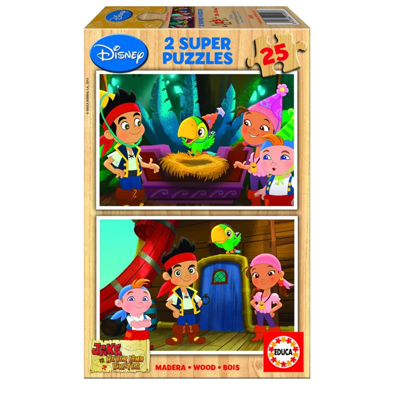 2 Puzzles en Bois - Jake et les pirates du Pays Imaginaire