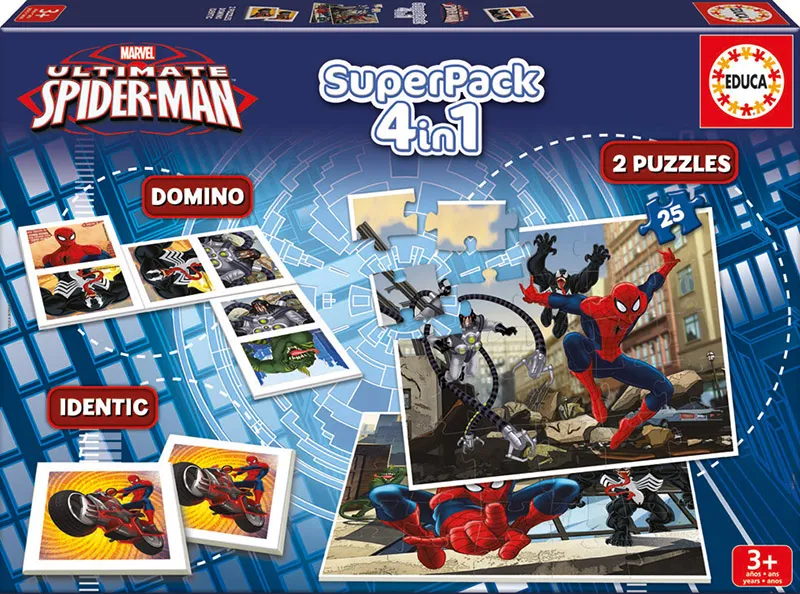 2 Puzzles + Domino + Identic - Spider-Man