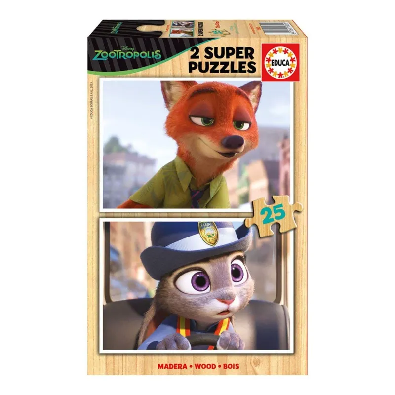 2 Puzzles en Bois - Zootropolis