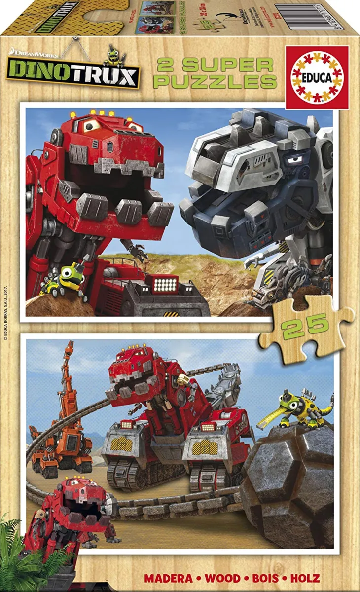 2 Puzzles en Bois - Dreamworks - Dinotrux