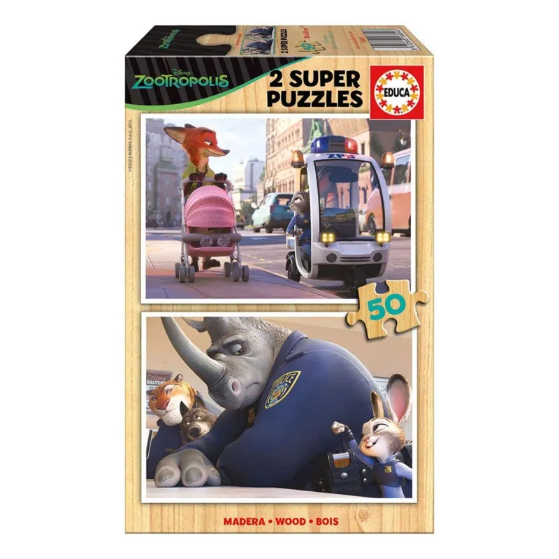 2 Puzzles en Bois - Zootropolis