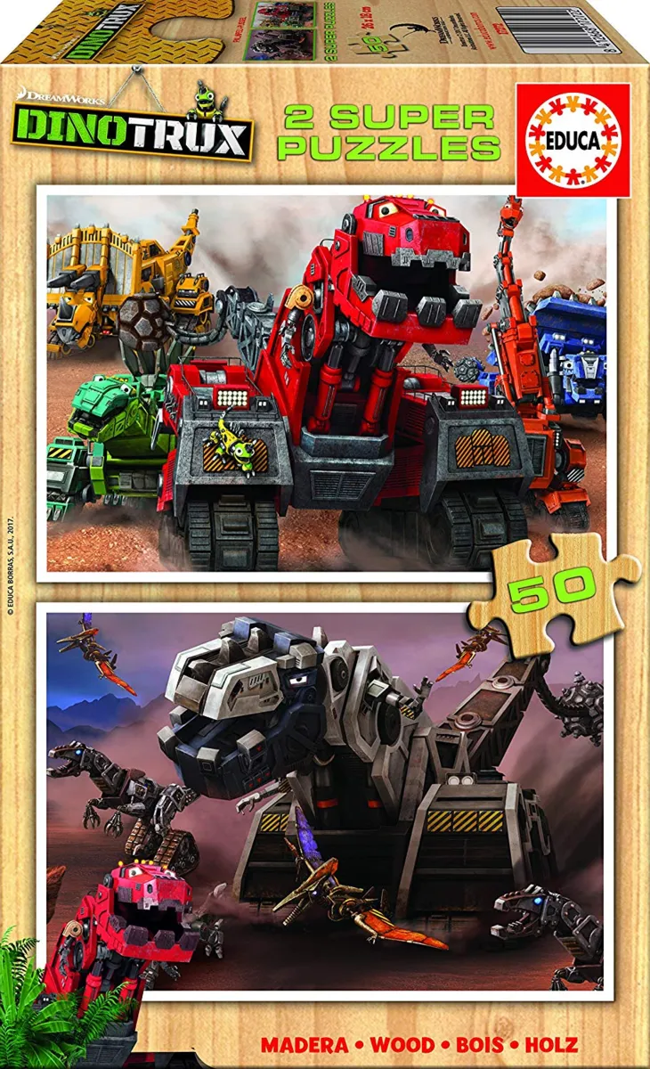 2 Puzzles en Bois - Dreamworks - Dinotrux