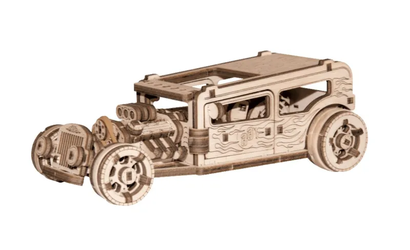 Puzzle 3D en Bois - Hot Rod
