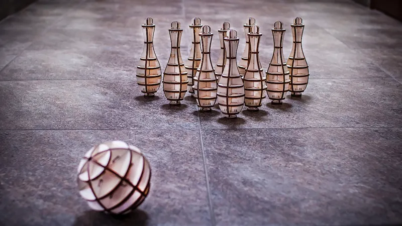 Puzzle 3D en Bois - Mini Bowling