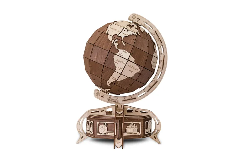 Puzzle 3D en Bois - Globe Marron