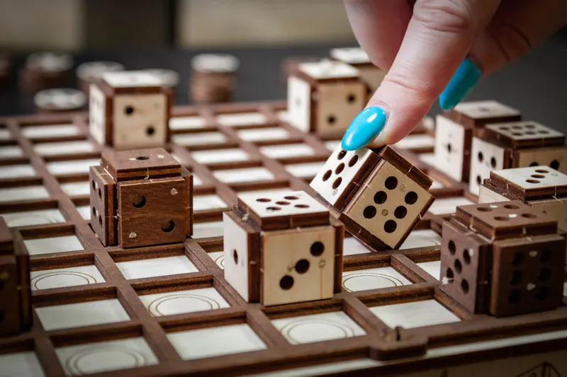 Puzzle 3D en Bois - Jeux d'échecs, de Dames et du Mathématicien