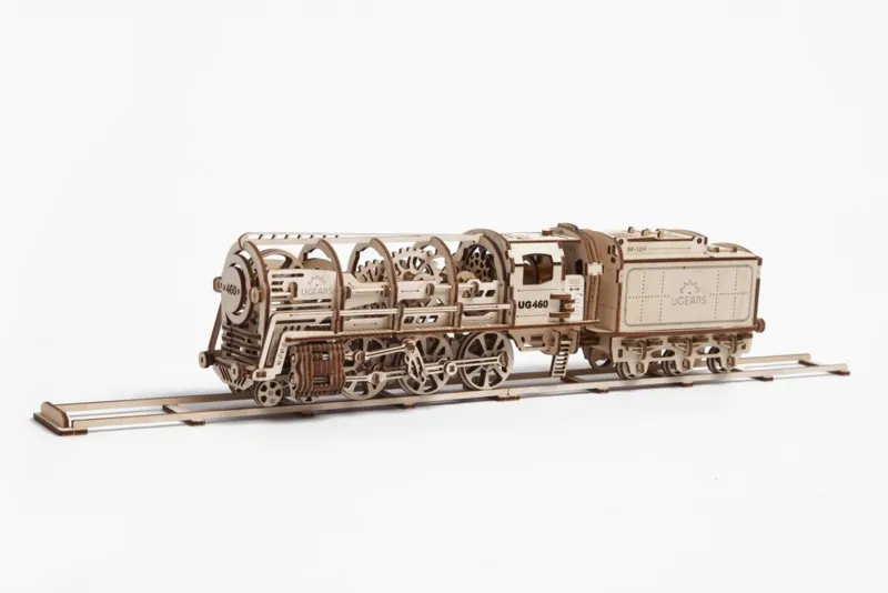 Puzzle 3D en Bois - Steam Locomotive with Tender