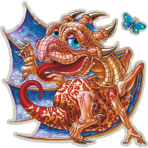 Puzzle en Bois - Le Dragon et le Papillon