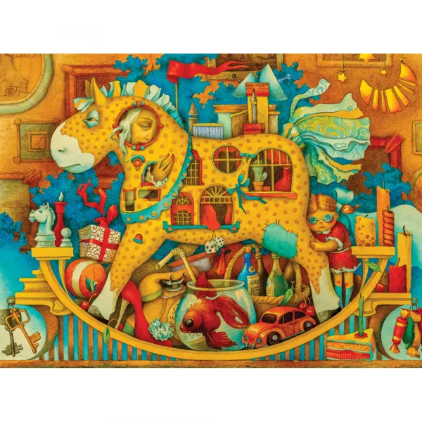 Puzzle en Bois - Le Cheval à Bascule