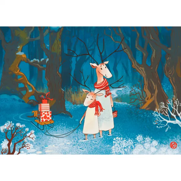 Puzzle en Bois - Hiver et Luge