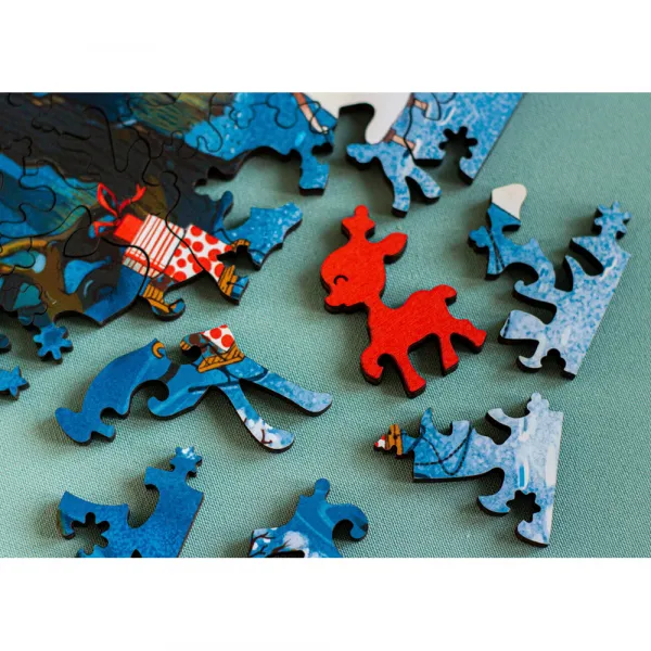 Puzzle en Bois - Hiver et Luge