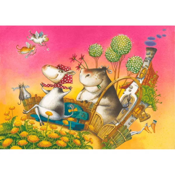 Puzzle en Bois - Vaches Volantes