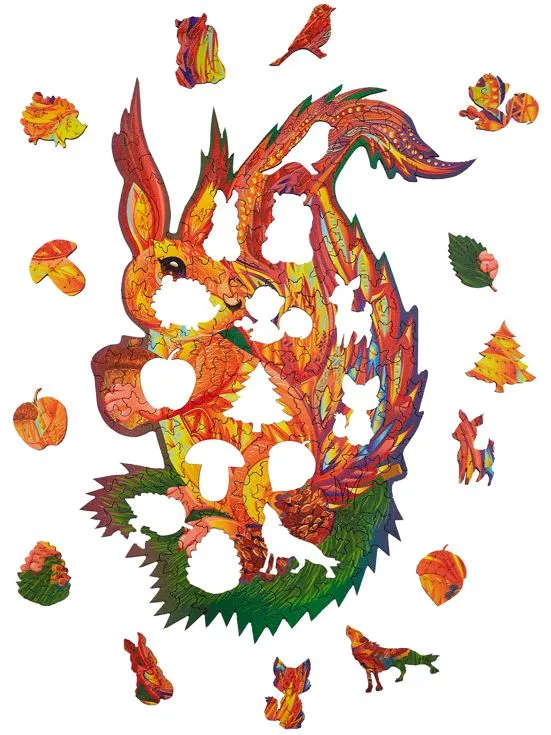 Puzzle en Bois - L'Ecureuil Touffu
